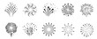 © Habib - Fireworks explosion icon set, celebration and party elements