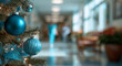 © osagvsa - Blue ornament Christmas tree hospital hallway holiday decor winter season filled with calm