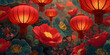 © Audrey - Traditional holiday background in Asian style. Chinese Mid-Autumn Festival, Happy New Year. spring festival Asian decor for lunar new year