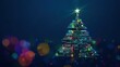 © wu - Christmas tree rendered with a sleek tech-inspired look and lights, suitable for website headers during holidays, electronics store promotions, or digital festive art.