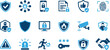 © SaymaHossan - Collection of blue and teal security and protection icons on white background