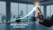 © DreamStock - Hand Pointing to Lightbulb Above Upward Trend Line Representing Professional Strategy