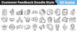 © Vectoravec - Thirty hand drawn doodle style icons representing customer feedback satisfaction service quality and business metrics for marketing design on transparent background