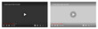 © dlyastokiv - Multimedia video player with play button, play video window with navigation icons, video streaming frame on internet, modern social media video player interface template in light and dark mode