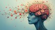 © Alex Pios - Human brain tree with flowers, self care and mental health concept, positive thinking, creative mind