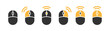 © Hunter Leader - Computer mouse icon set. Pressing different mouse buttons. Left and right click vector. PC cursor vector icons. Mouse wheel scroll icon vector. Mouse icon set