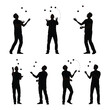 © MdRasal - Silhouette of a juggler performing a sequence of ball tossing motions
