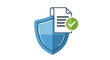 © kobercatur - Secure document icon with a blue shield and a green validation checkmark for data protection.