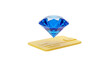 © 3D - A premium credit card with a sparkling blue diamond icon representing luxury rewards