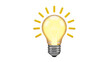 © 3D icon - A glowing cartoon light bulb symbolizing a brilliant new idea or inspiration
