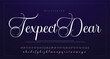 © arim - Signature Font Uppercase Lowercase And Number. Script Font Calligraphy Logotype elegant Font Type Font lettering handwritten. vector illustration