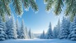 © NoorArt Studio - Serene winter wonderland with snow covered pine trees