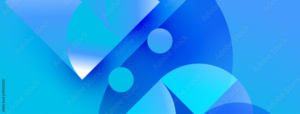 เวกเตอร์ Stock Abstract blue shapes overlap, creating dynamic ...