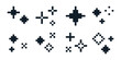 © Yejin Woo - 8-bit pixel art black simple sparkling effect set