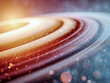 © Mr. Orsetto - Detailed artistic rendering of glowing concentric rings with sparkling particles creating a cosmic effect in warm and cool tones against a dark background