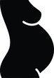 © sakil - Black Silhouette of Pregnant Belly on White Background pregnancy expectant