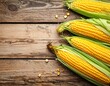 © Marisol - Four ears of fresh corn on a rustic wooden surface