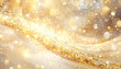 © LuckyStride - 黄金色のグリッター波が斜めに流れる華やかな背景