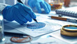 © HumblePride - Forensic Examination: Detailed close-up of a forensic expert meticulously analyzing a fingerprint. Capturing a moment of scientific precision in a crime lab.