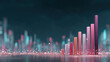 © javu - Sparkling e commerce growth chart with colorful glossy bars and bokeh lights evoking success