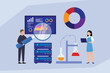 © Creativa Images - Data Science and Research Analysis: Scientific Testing and Server Data Inspection 2d flat vector illustration