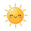 © Saddam - Cute Smiling Cartoon Sun Vector Illustration in Kawaii Style Isolated on a White Background