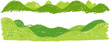 © vvvisual - Green hill panoramic nature landscape in hand drawn cartoon doodle style made from pencil, marker or chalk crayon. Set scribble vector illustration background for children book.