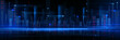 © klyaksun - Futuristic city skyline with glowing digital network and neon lights. Abstract tech background with smart buildings, data visualization, cyberpunk architecture and blue holographic city elements.