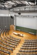 © Mara Brandl/imageBROKER - View from above into an empty lecture theatre with rows of seats and lectern, interior photo, Department of Mechanical Engineering, Technical University of Munich, TUM, Garching, Bavaria, Germany