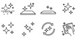 © Mst Zakia - Set of eight black line icons representing surface cleaning polishing and sparkling shine effects