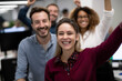 © gunzexx png and bg - A group of joyful colleagues celebrating together in an office environment, showcasing teamwork, success, and the importance of positive relationships in the workplace.