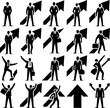 © Shirin - Silhouette of person standing before upward arrow showing career growth