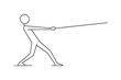 © 4Max - Minimalist line art of person engaged in tug of war pose