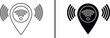 © Vectorzone - Wi-Fi Location Icon. Internet Hotspot, Connected Place, and Network Map Pin Vector
