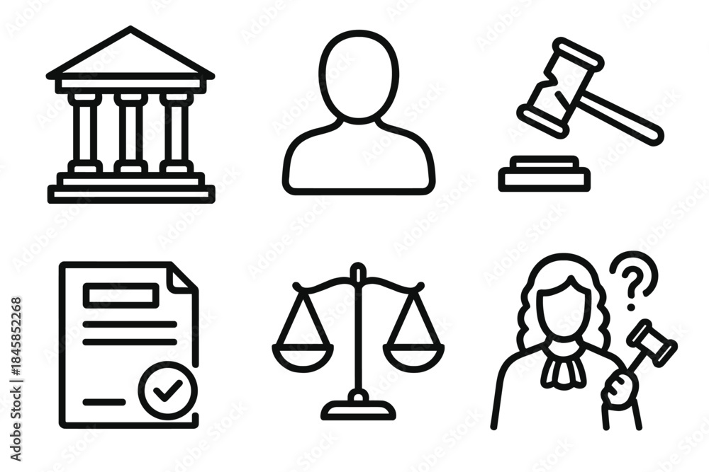 Nullification Icon Jury Nullification Icons. Line style icons of Jury Nullification ...