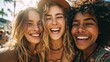 © Johannes - smiling women showing joy and friendship in a vibrant sunny setting their laughter captures the essence of happiness making this a perfect image for promoting positivity and connection