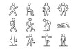 © Ludmila Zabaranilova - Shift posture vector mindful circle healthy mobility icon dynamic icons cue step