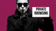 © Danny - Hush, the Secret's Out: An enigmatic figure, adorned in sleek attire, holds a card emblazoned with the words Private Browsing, a clandestine message hinting at internet privacy.