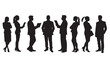 © marble - Business people , silhouettes, group of standing business men and businesswomen