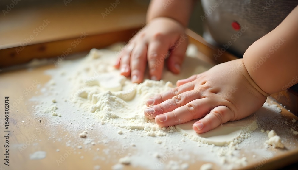 Vibrant hand prints from a child decorate a cookie sheet, representing the joy of creating healthy snacks at home