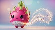 © Ariestia - Adorable anthropomorphic tropical fruit character generates a sparkling trail of seeds