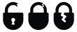 © maxmoyen25 - Broken Padlock Icon Representing Cyber Security Breach and Data Vulnerability Vector illustration.