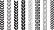 © cicilia - Collection of black and white decorative vertical borders with intricate braided and woven patterns