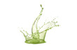 © Visualhub - Fresh green apple juice or apple cider vinegar splashing against a white background