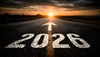© Daniel - 2026 future road ahead concept with arrow on highway, new year journey vision, business success planning, career growth direction