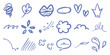 © pixelVista - Collection of Hand-Drawn Blue Icons: Nature, Symbols, and Abstract Shapes