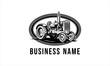 © fafa - Vintage Tractor Logo Design for Agricultural Business Branding.