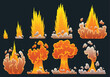 © designer_things - Explosion animation. Animation for game of the explosion effect. Cartoon animation for game. Exploding effect frames. Hand drawn vector illustration