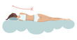 © designer_things - Incorrect sleeping body posture. Not healthy sleeping position spine in various mattresses and pillow. Caring for health of back, neck. Vector illustration