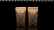 © Arif - Two brown stand up pouches packaging.